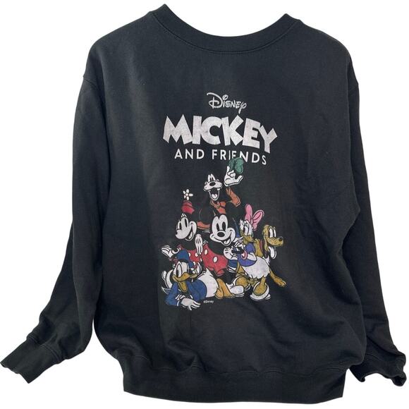 Disney Mickey and Friends Zuni Black Oversized Sweatshirt Size Large - Picture 1 of 5
